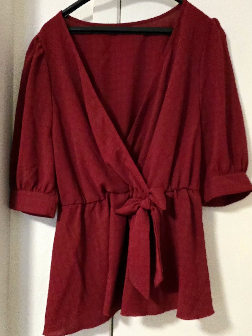Women's Peplum V-neck with Half Sleeve Blouse Size XXL